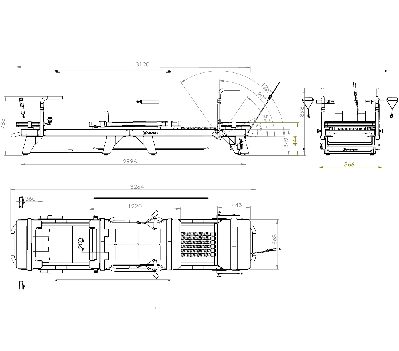 F-5844 Mega Pilates Reformer